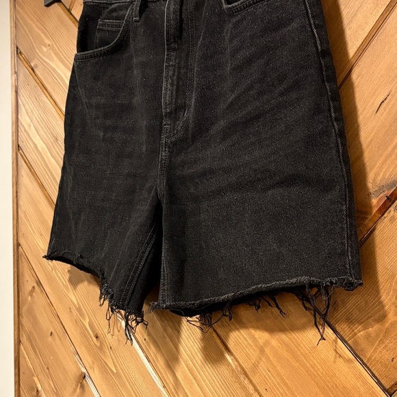 Oak & Fort Black Denim Women's Shorts Distressed Size 28 - Picture 2 of 5